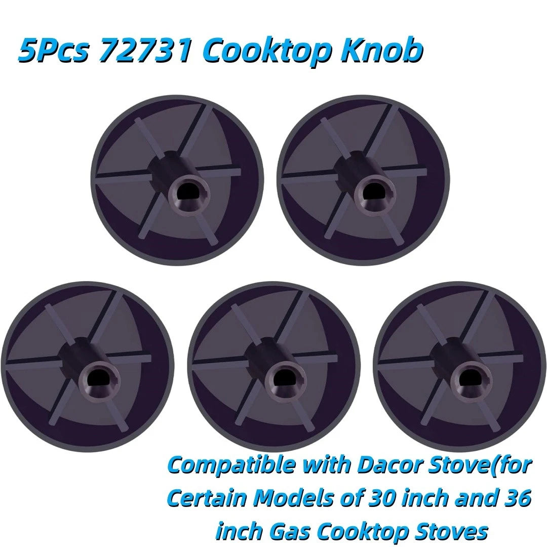 5X Burner Control Knob for DACOR Model Stove Replacement Black PLA