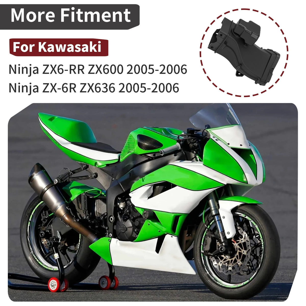 Ram Air Intake Duct for Kawasaki Ninja ZX-6R/6RR (2005–2006) 39045-0020, 39045-0011