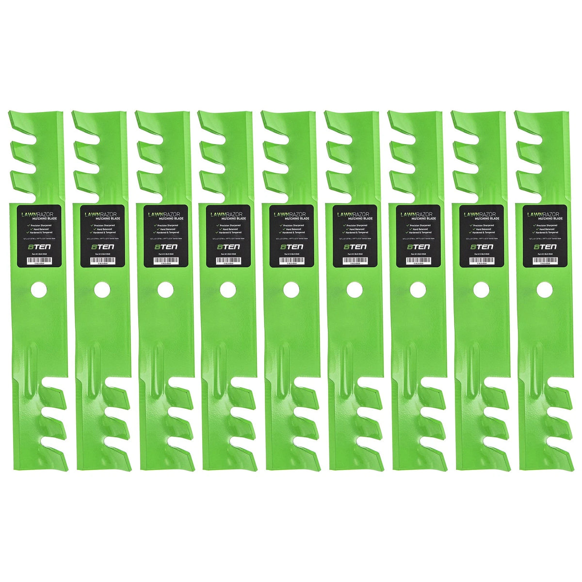 9-Pack Toothed Mower Blade for John Deere 260 240 180 LT166 320 245 (AM31100, M41967, 050335)