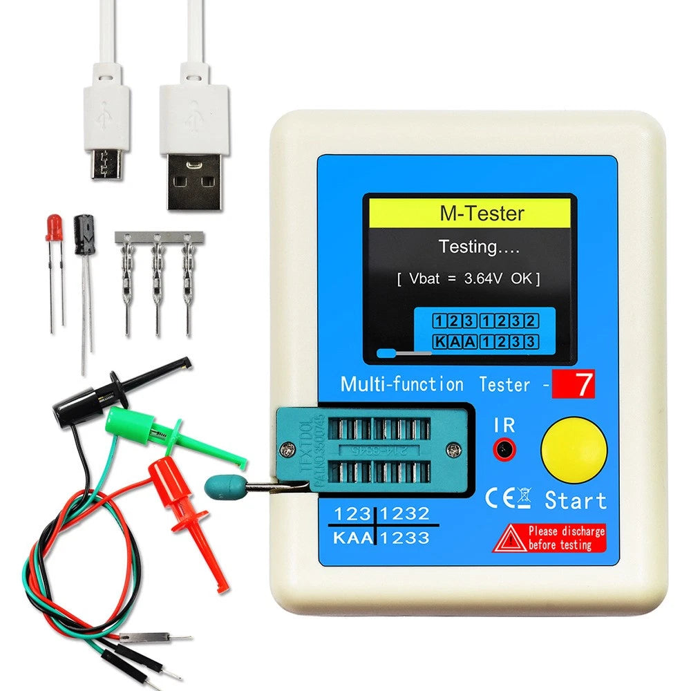 LCR-T7 Transistor Tester for Diodes, Triodes, FETs (TFT Screen)