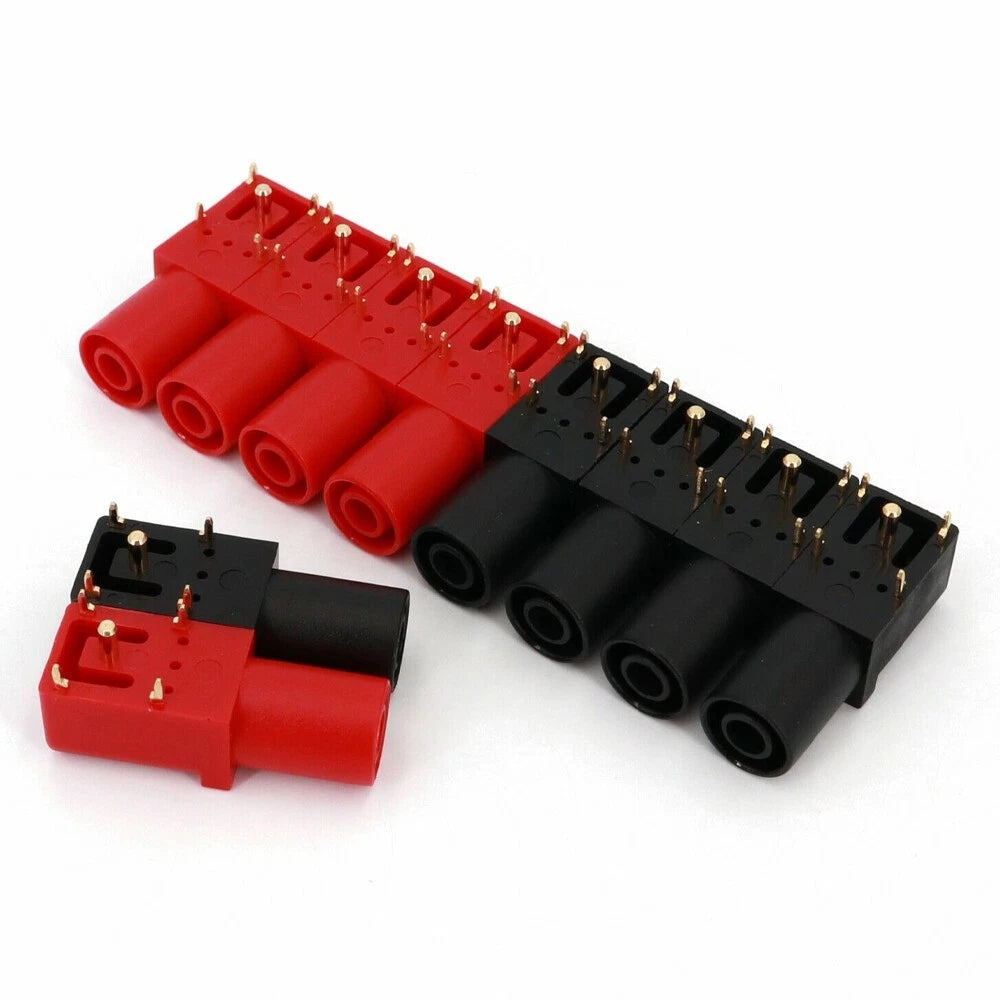 100Pairs Gold-Plated 4mm Right Angle PCB Banana Socket