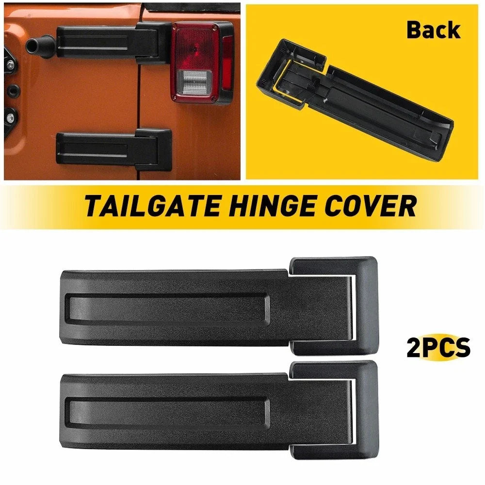 2X Upper Lower Tailgate Hinge Cover for Jeep Wrangler JK & Unlimited (2007–2017)