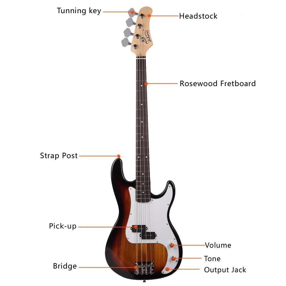 46 Inch Electric Guitar Bass for Glarry (No Part Numbers)