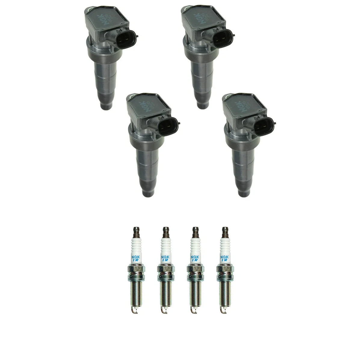 Set of 4 NGK Ignition Coils & Iridium Spark Plugs for Sonata Tucson Optima (2011–2019)
