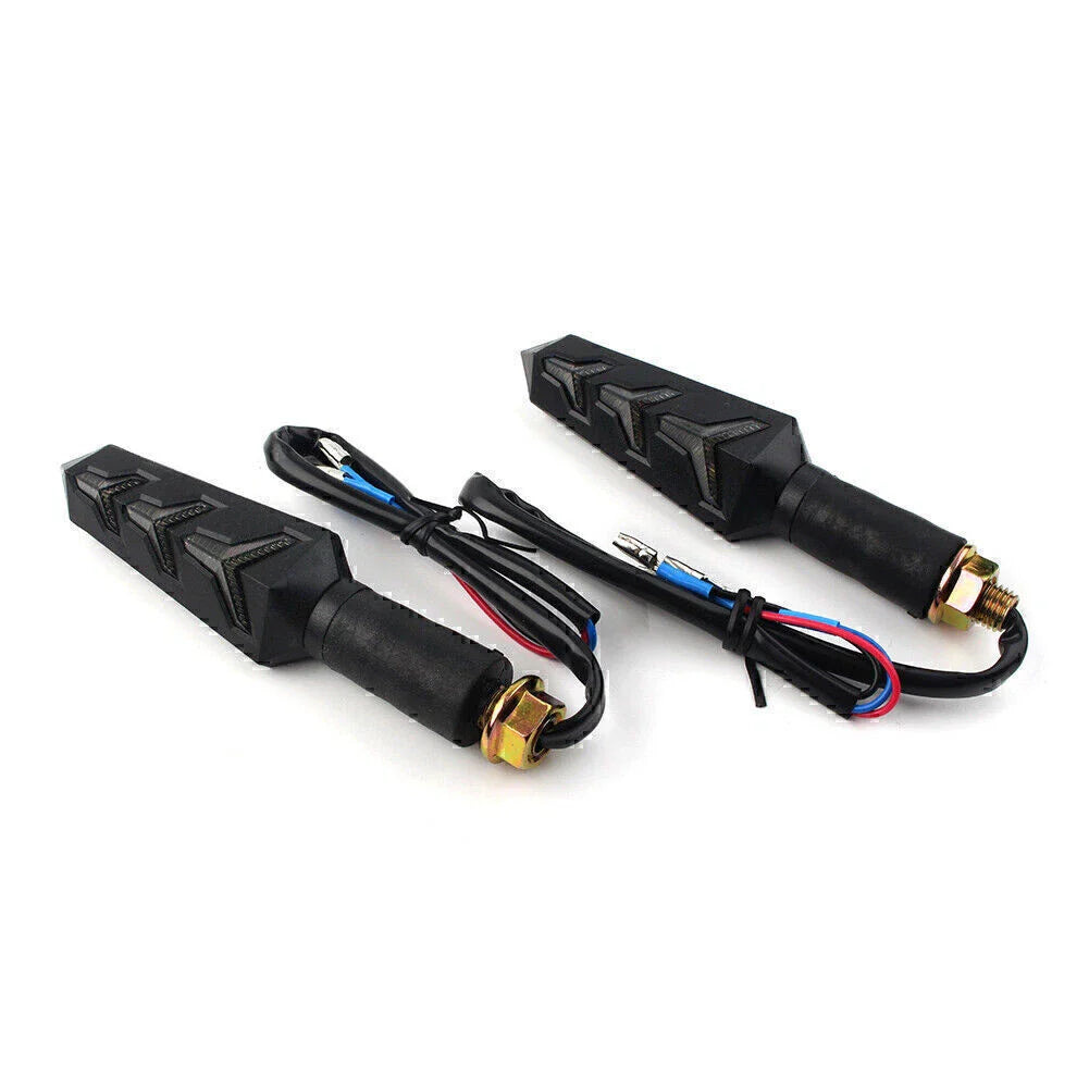 10mm Motorcycle Black LED Amber Turn Signal Lights for Universal Models