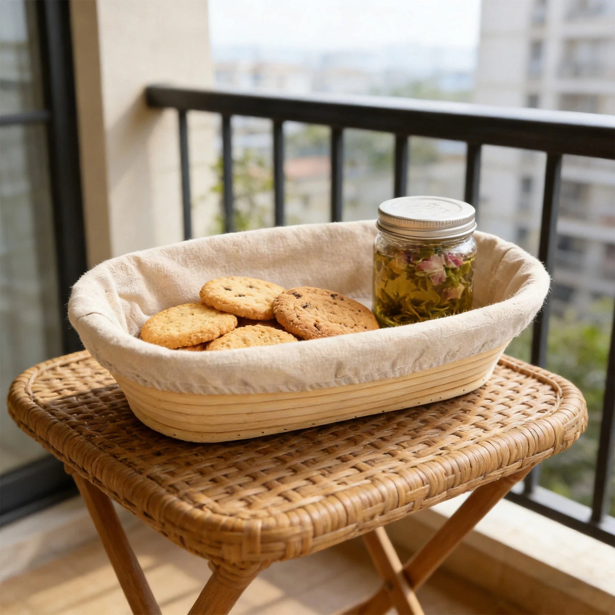 Rattan Proofing Basket with Liner Cover for Baking