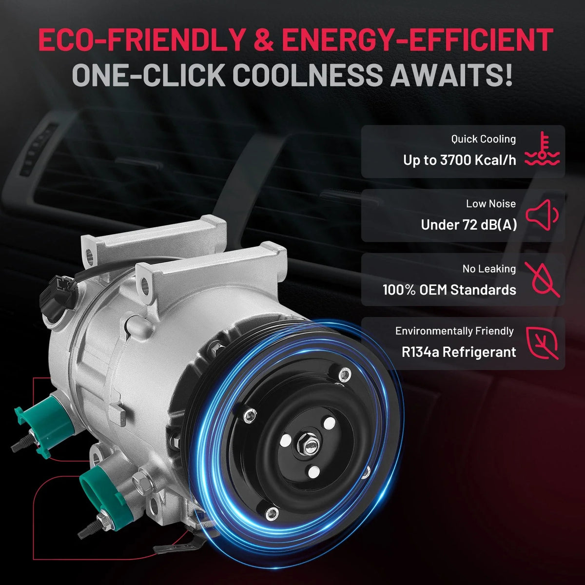 A/C Compressor with Clutch for Hyundai Sonata (2011–2014) 977013R000