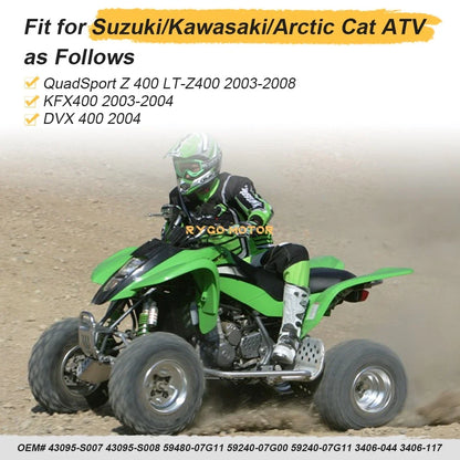 3X Stainless Braided Brake Lines Kit for Suzuki Quadsport Z400 (2003–2008)