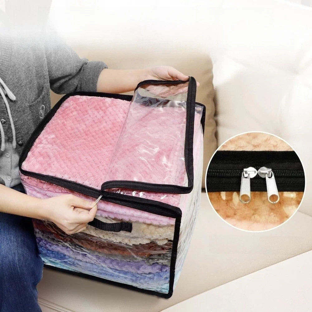 Storage Bag for Tidy Living Space (Clear PVC, Dual-Zipper)