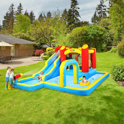Inflatable Bounce House Water Slide Pool for Kids with Air Blower