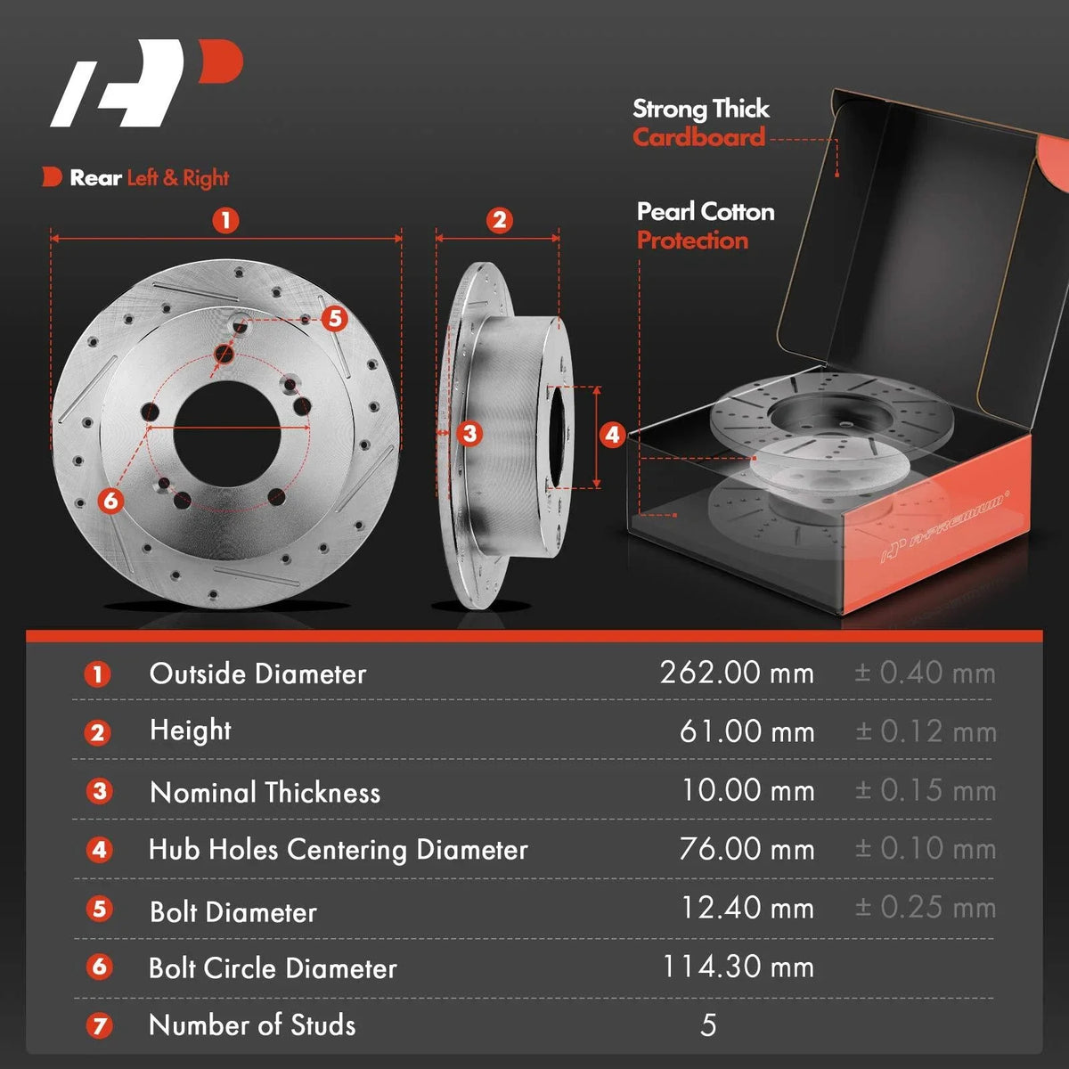 Drilled Brake Rotors & Pads Set for Hyundai Sonata & Kia