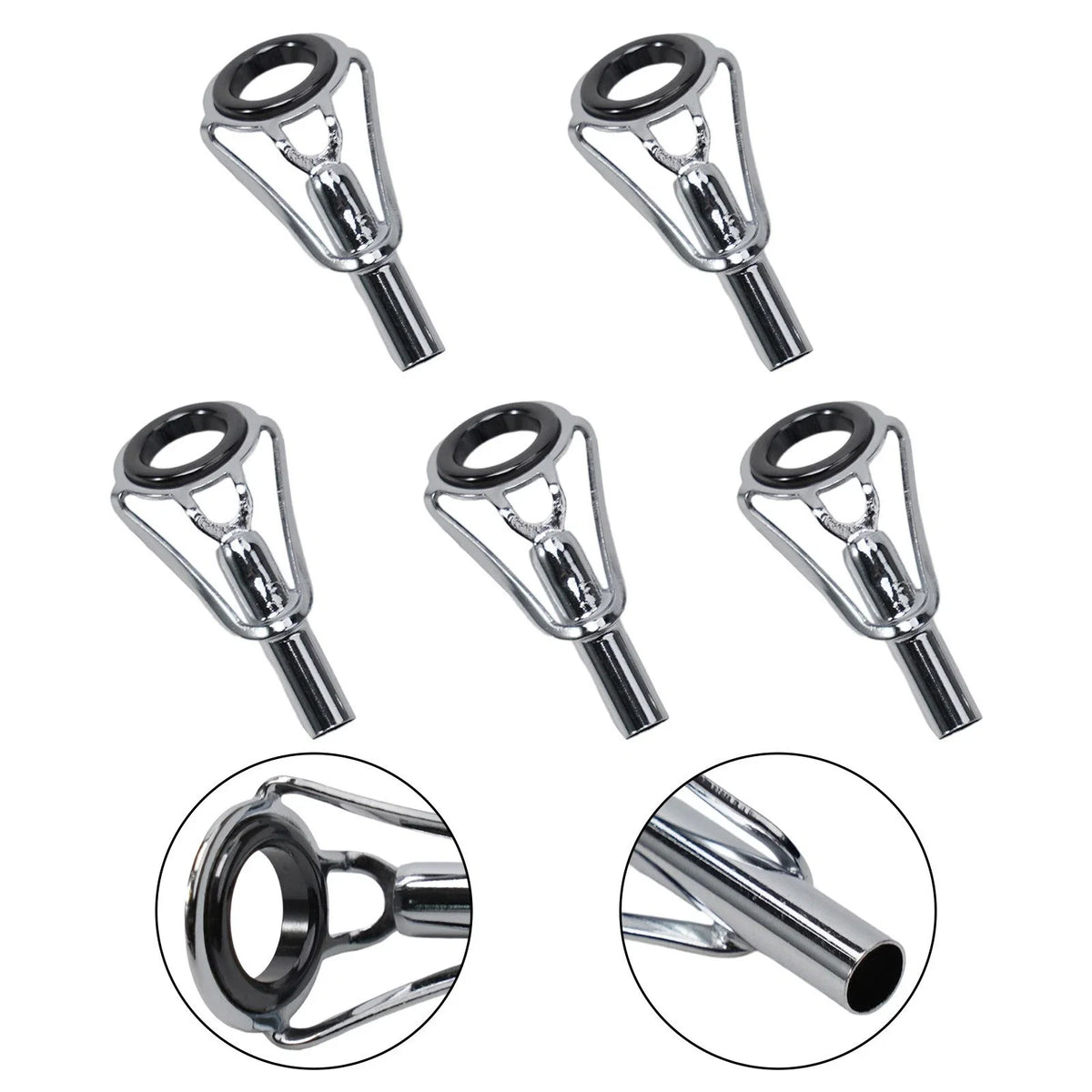 Set of 5 Fishing Repair Tool Guide Rings Stainless Steel Ceramic