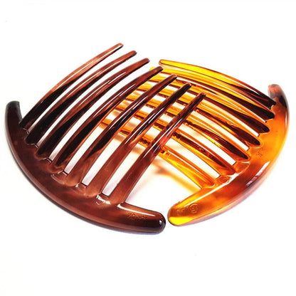6X Plastic French Twist Combs for Women's Hair - Black