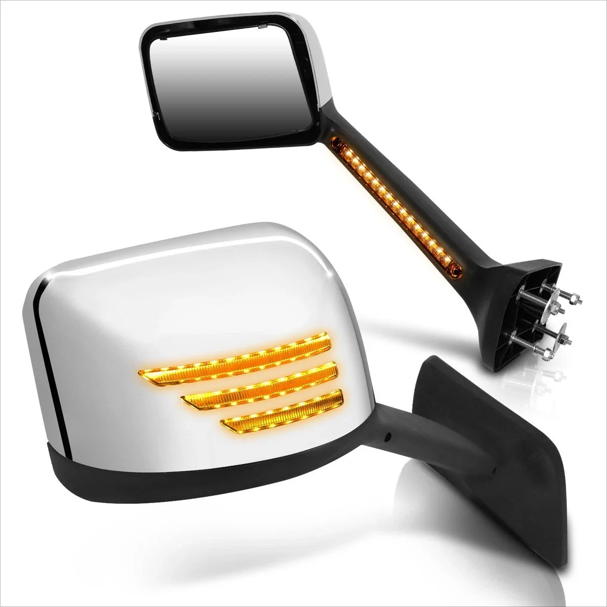 Sequential LED Signal Hood Mirrors for International Harvester HV607 HV613 (2018–2024)