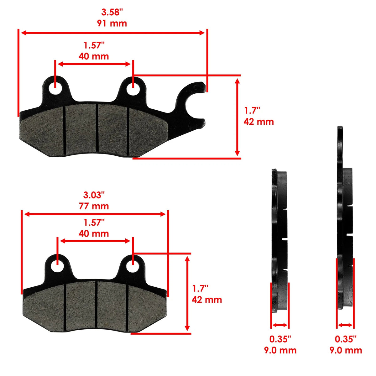 Front Left Brake Disc & Pads for Kawasaki Mule Pro-FXT (2015–2026) DS195+MP308, 43082-Y010