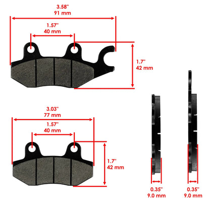 Front Left Brake Disc & Pads for Kawasaki Mule Pro-FXT (2015–2026) DS195+MP308, 43082-Y010