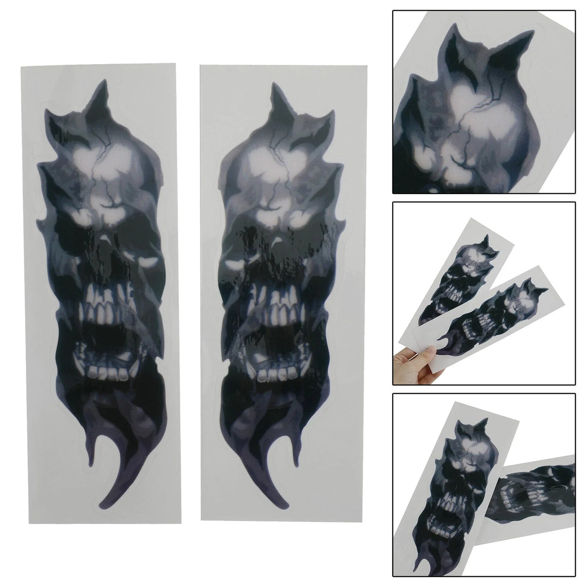2X Front Fork Skull Decals for Motorcycle Touring T9