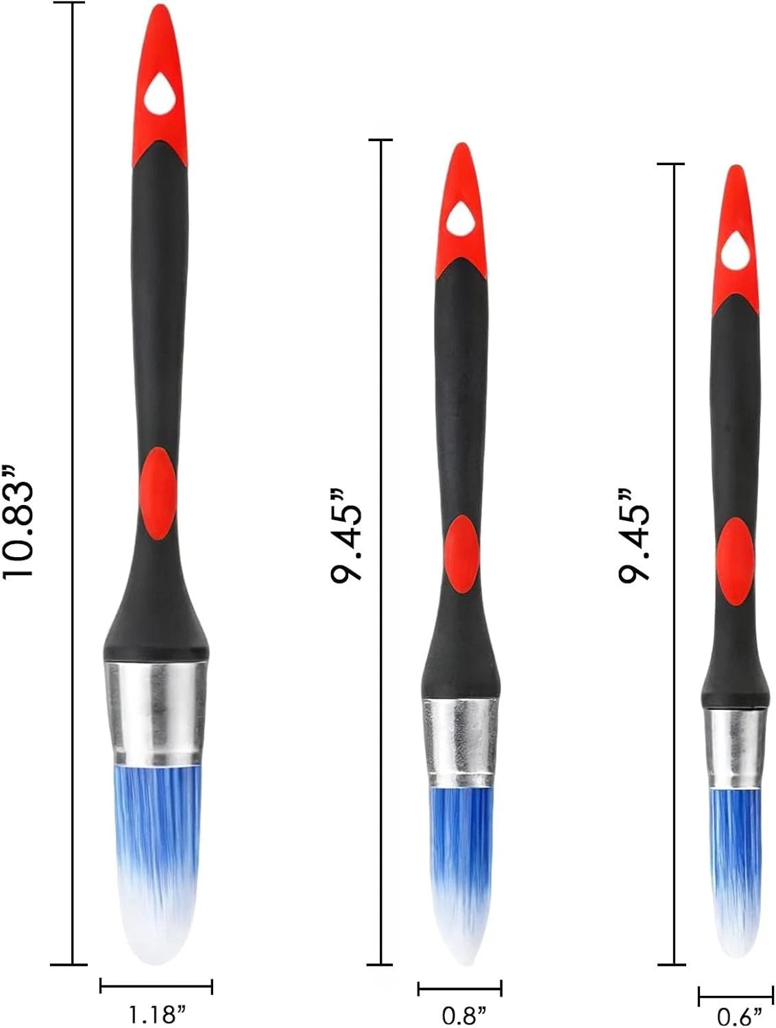 3 Pack Trim Paint Brush Set for Walls and Trim