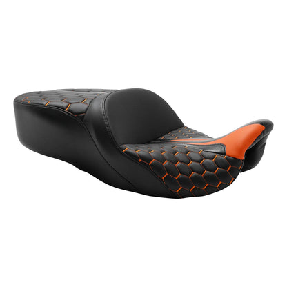 Gel Seat for Harley Touring Electra Glide (2009–2023) - Orange Black
