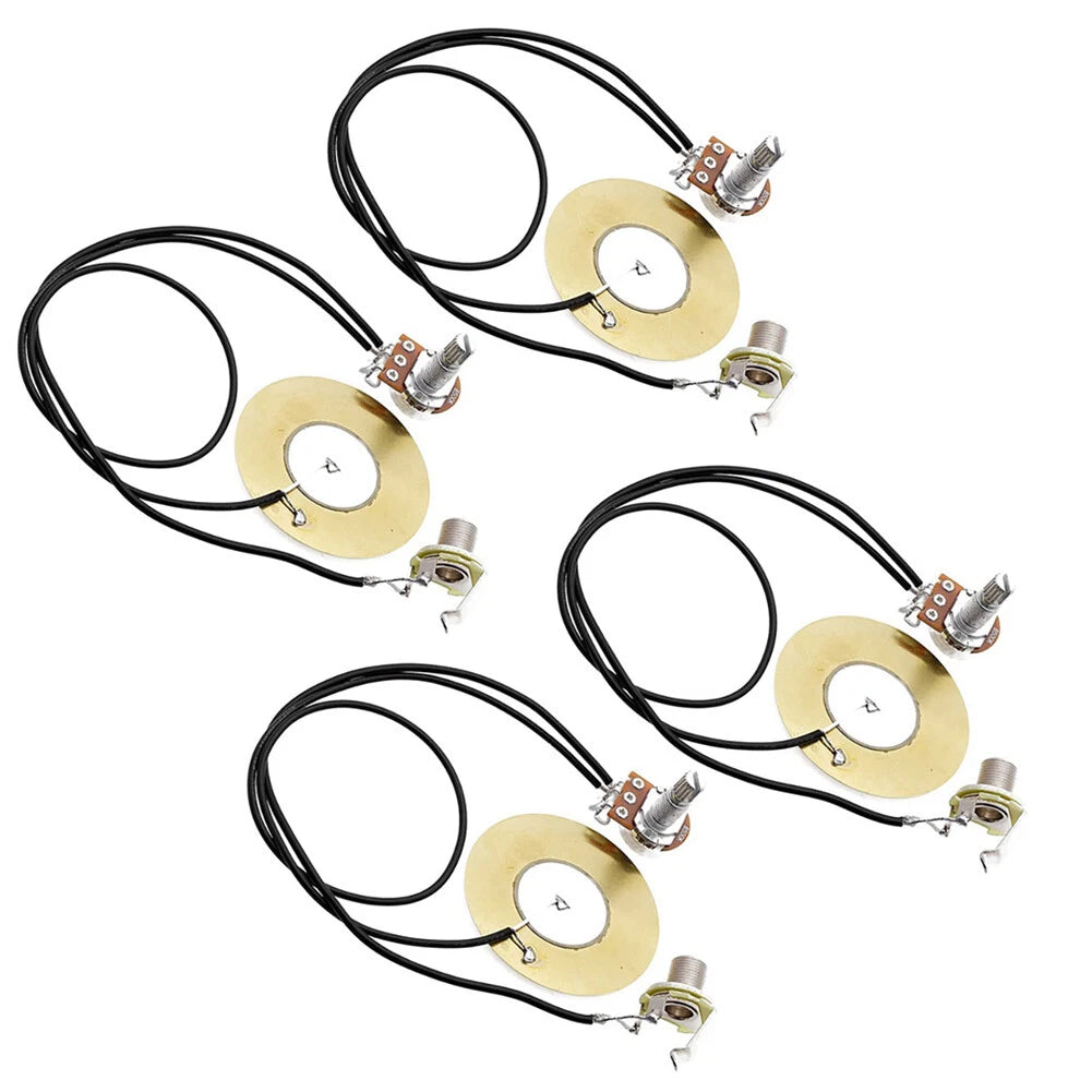 4PC 50MM Guitar Pickup Piezo Transducer with 6.35MM Output