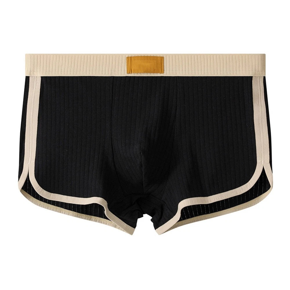 Set of 4 Men's Solid Color Boxer Briefs Cotton Comfortable Breathable