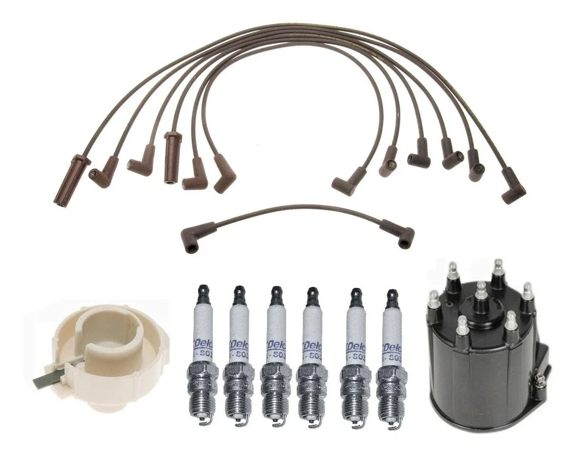 ACDelco Ignition Kit Set for Chevy GMC (Distributor Rotor, Cap, Wires, Spark Plugs)