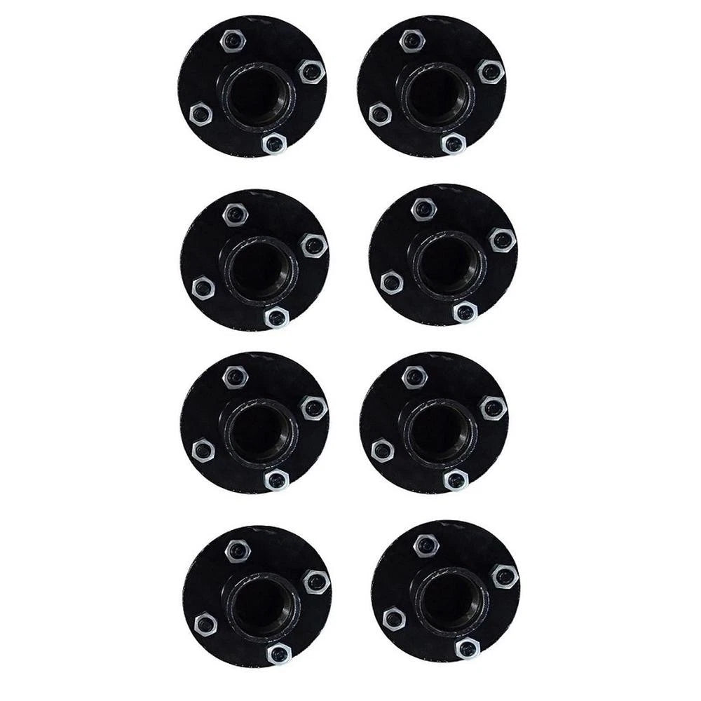 Pack of 8 Trailer Axle Kit with Hubs, Spindles, Seals, Caps & Bearings