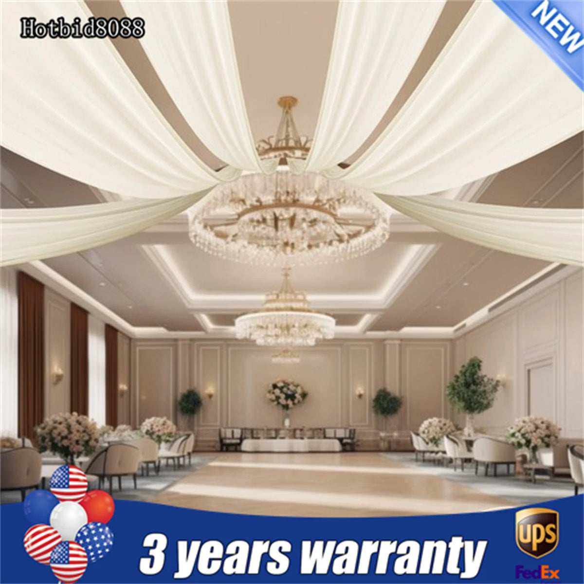 6PCS Ceiling Drapes for Party Wedding Backdrop