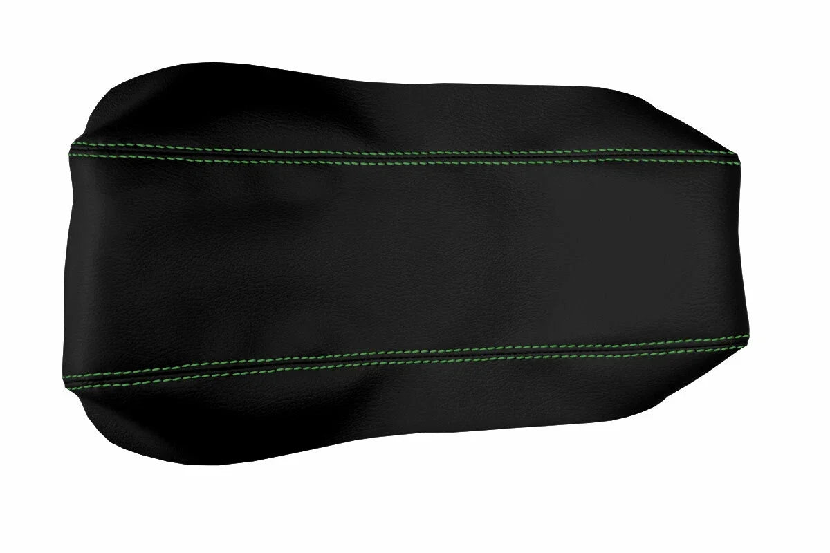 Leather Console Lid Armrest Cover for Jaguar XK XK8 XKR (1997–2006) Green Stitch