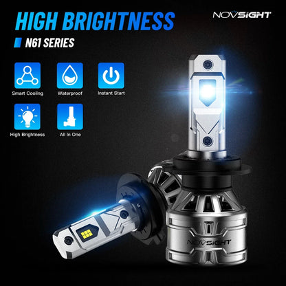 Set of 6 H7 LED Headlights Combo High Low Beam Fog Light Bulbs 9600LM for