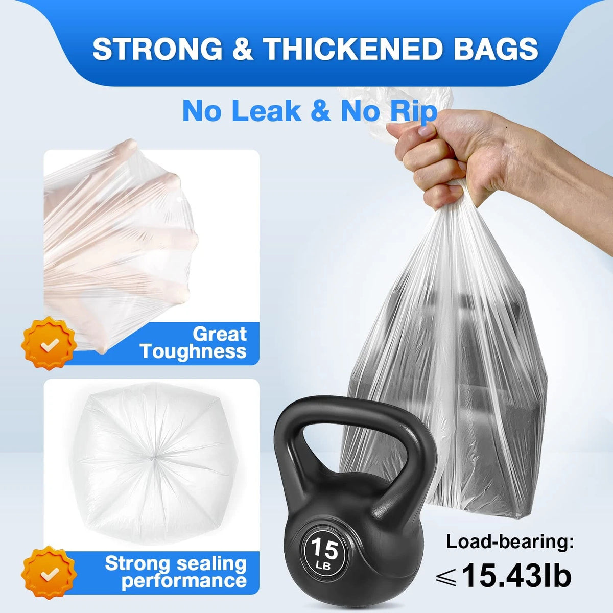 1.2 Gallon Small Trash Bags for Automotive Use (Pack of 102)