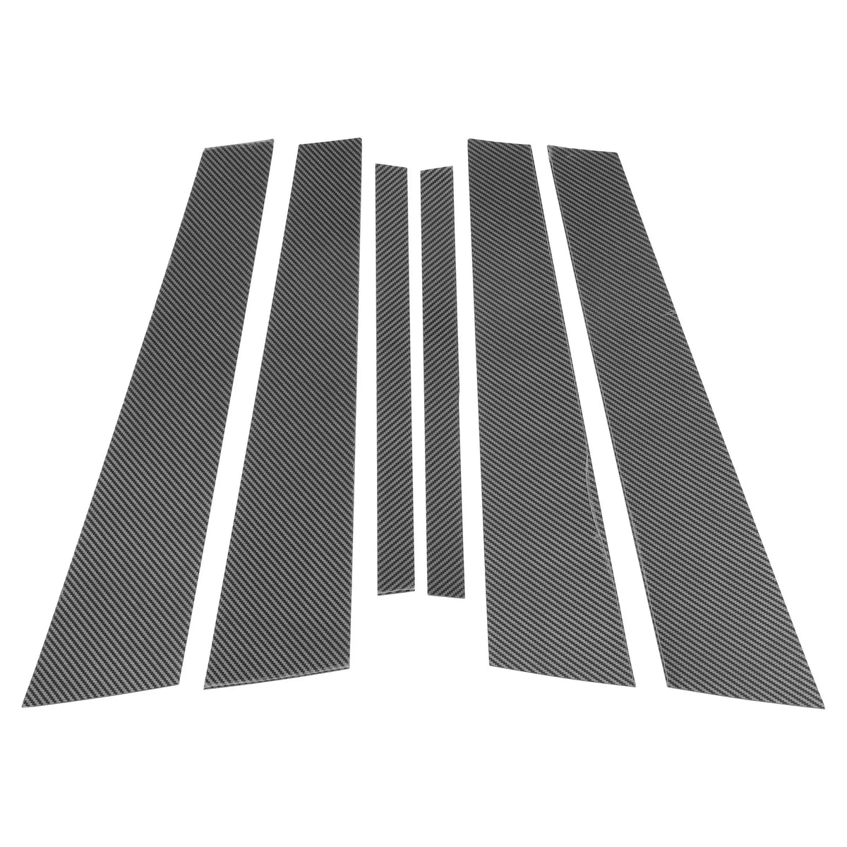 6 Pcs Door Pillar Window Trim for BMW 5-Series (2011–2017) Carbon Fiber Black