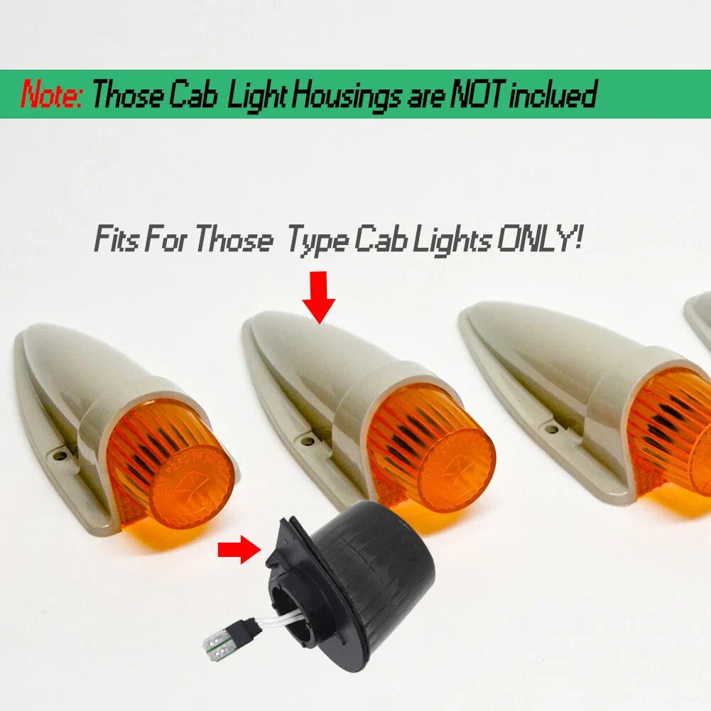 Smoke Amber LED Roof Cab Clearance Lamps for Dodge D150 D250 D350 (1984–1993)