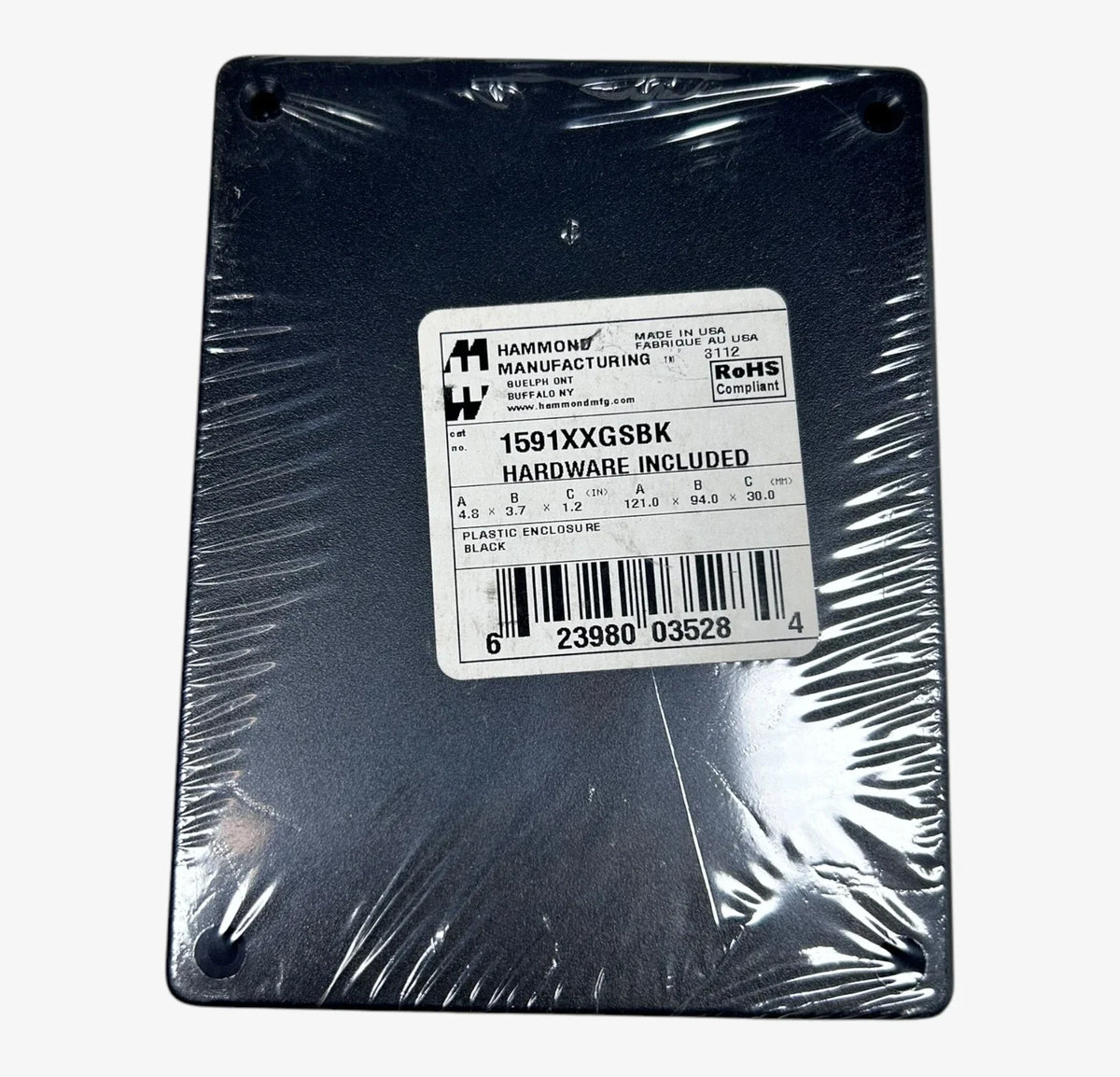 Set of 3 Plastic Enclosures for Hammond Manufacturing 1591XXGSBK (4.75" x 3.75")