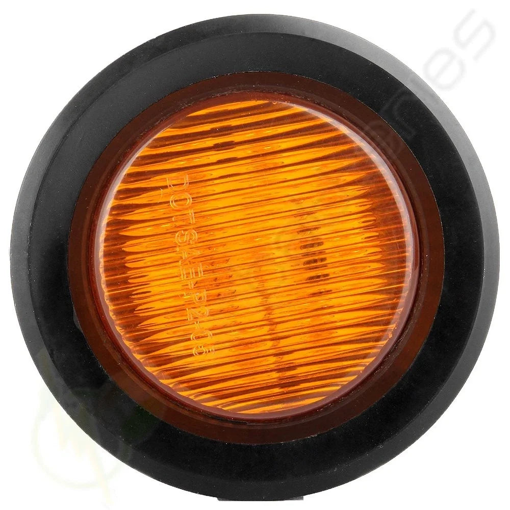 10X 2'' Round Amber Side Marker Light for Trailer Clearance with Grommet