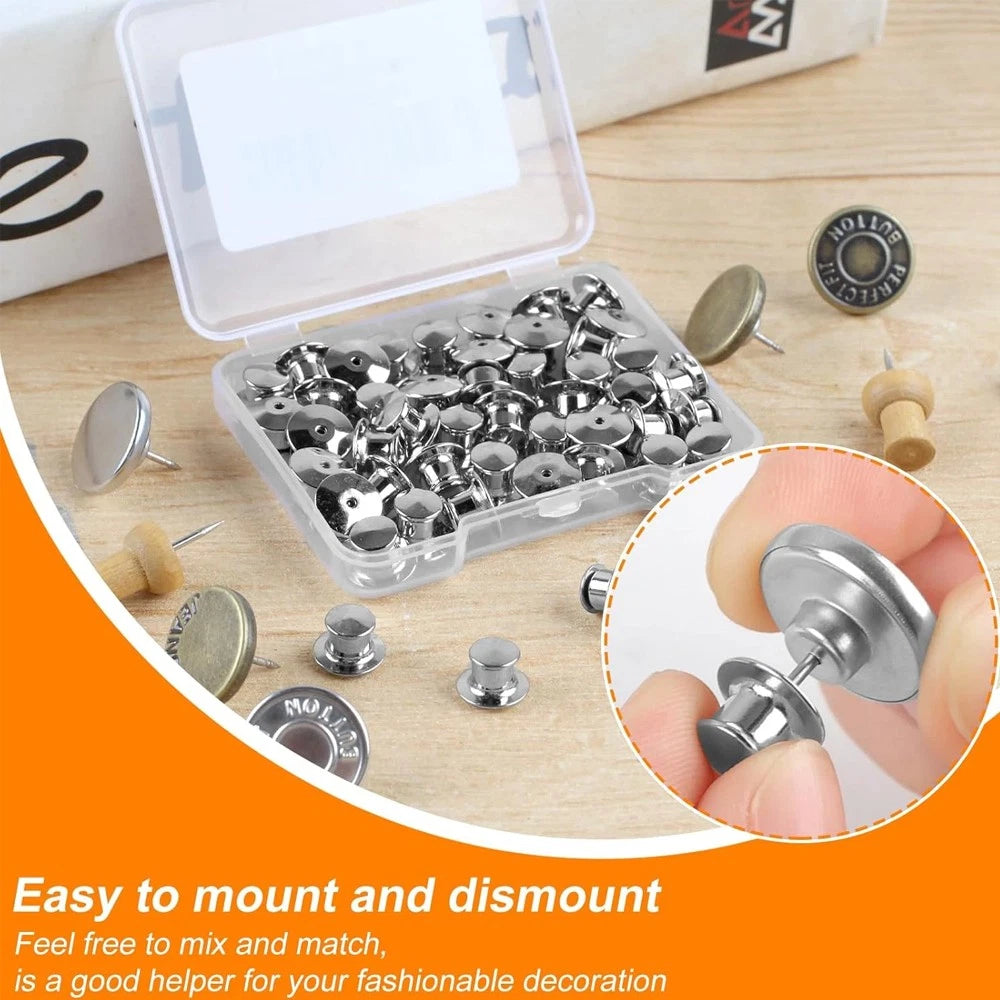 100pcs Metal Locking Pin Backs for Various Pins (No Specific Years)