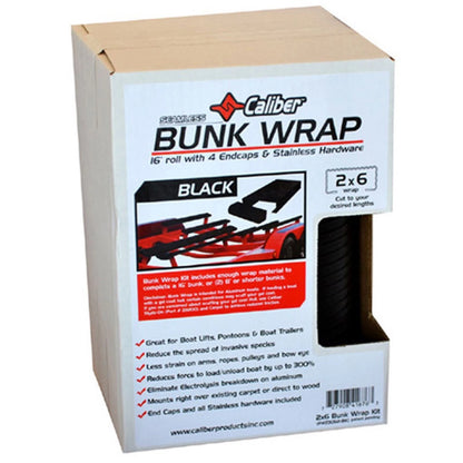 2X Caliber Bunk Wrap Roll 2" x 6" x 16' Black 23052-BK for Boat Trailer