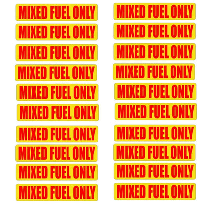 Mixed Fuel Only Vinyl Stickers for Motorcycle 2 Cycle (20 Pack)