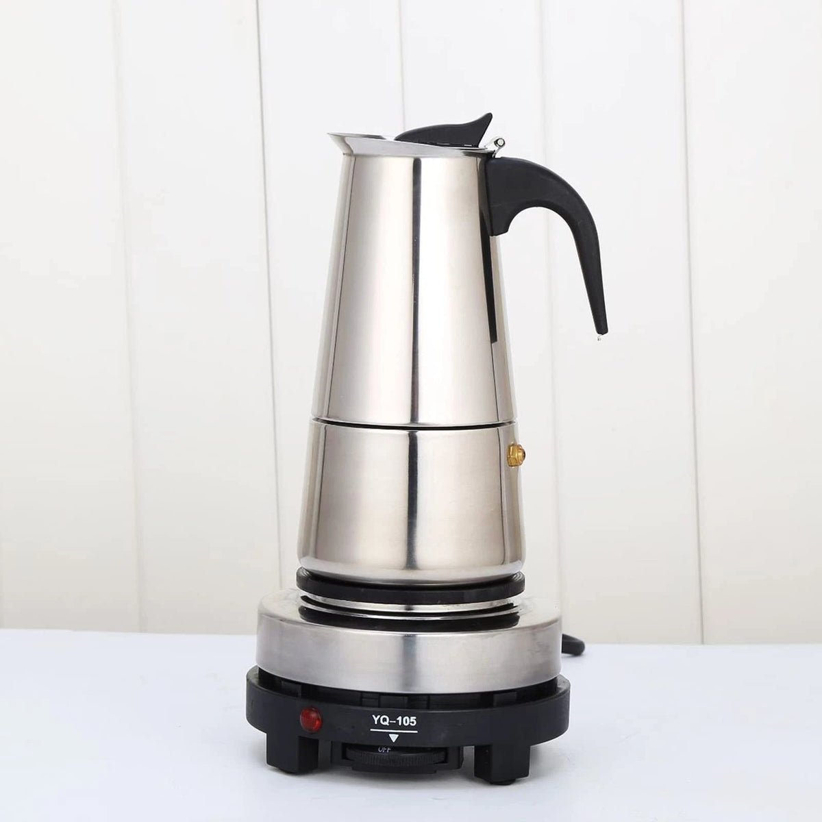 6-Cup Stainless Steel Moka Coffee Pot for Espresso Maker