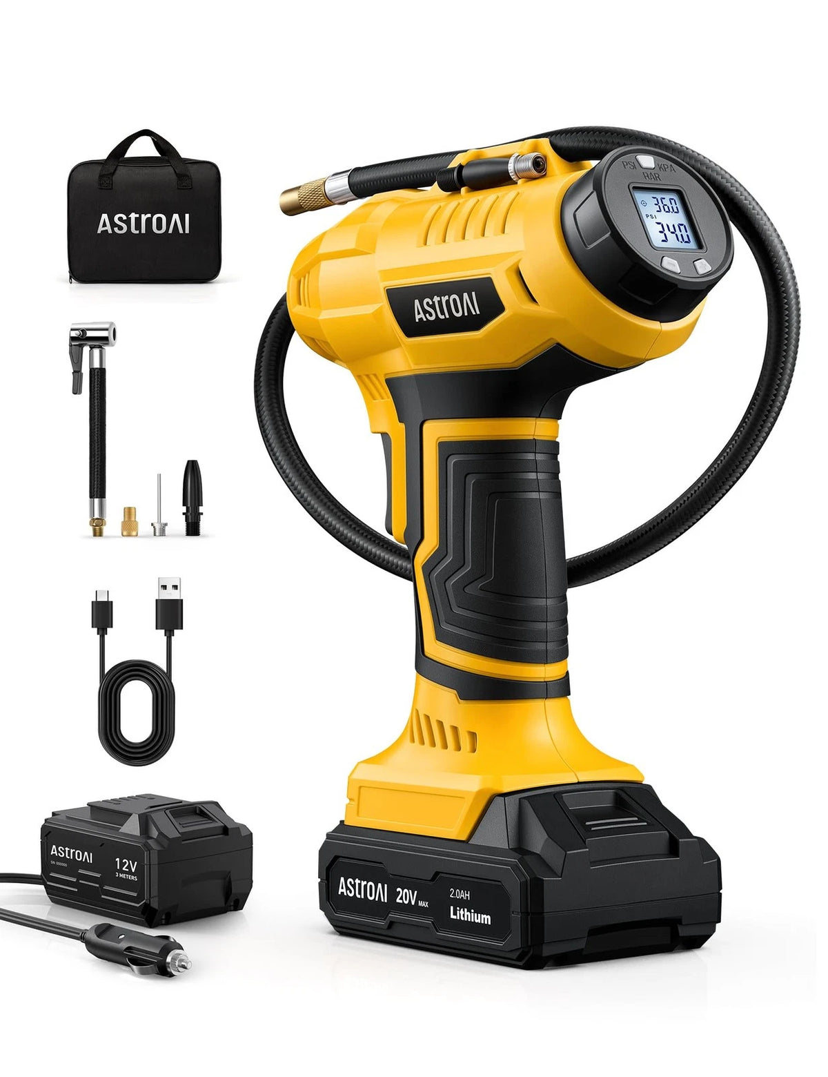 Cordless Tire Inflator for AstroAI (Portable Air Compressor)