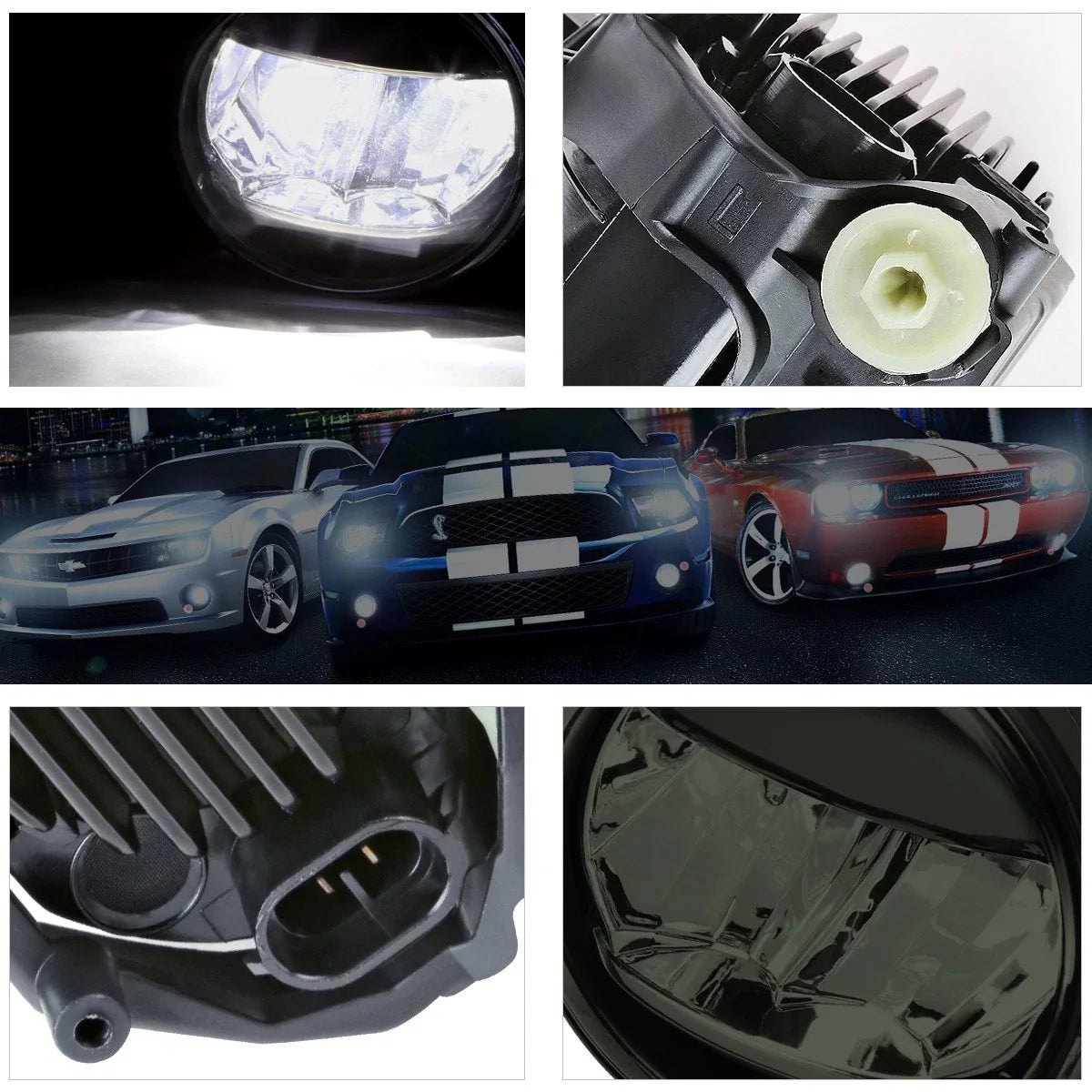 Set of 2 Smoked Lens LED Fog Lights for Camry/Rav4/Corolla (2006–2013)