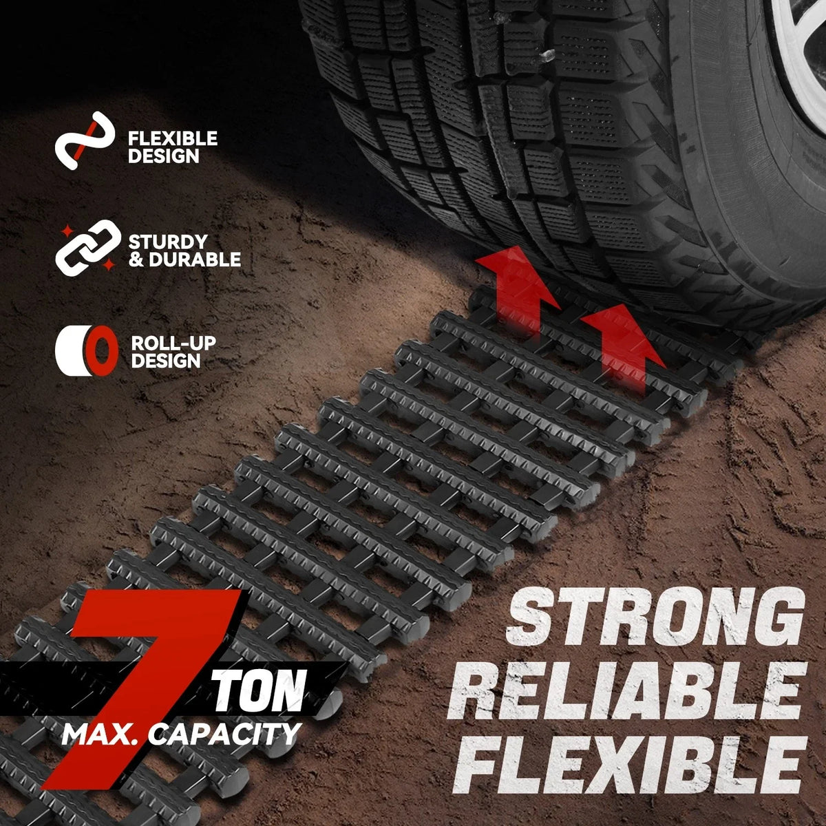 1 Pc Sand Snow Recovery Traction Tracks Mat for Cars Trucks (10 Ton, 40")