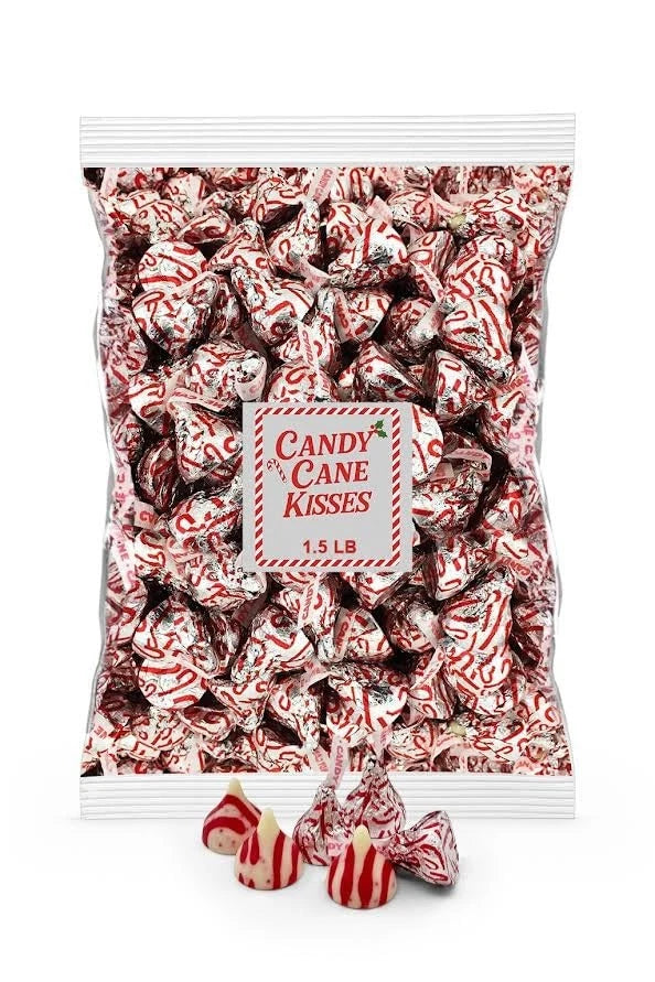 Candy Cane Kisses Christmas Edition for Holiday Treats (2023) - 1.5 LB