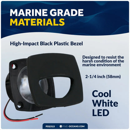 2-1/4-Inch Square Companion Light for Ford (FO2313) - Cool White LED, Black Housing