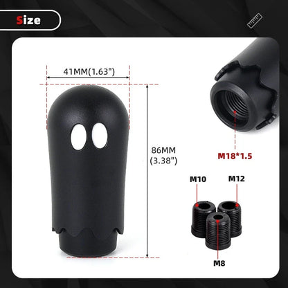 Universal Black Ghost Manual Gear Shift Knob Shifter (Universal Fit)