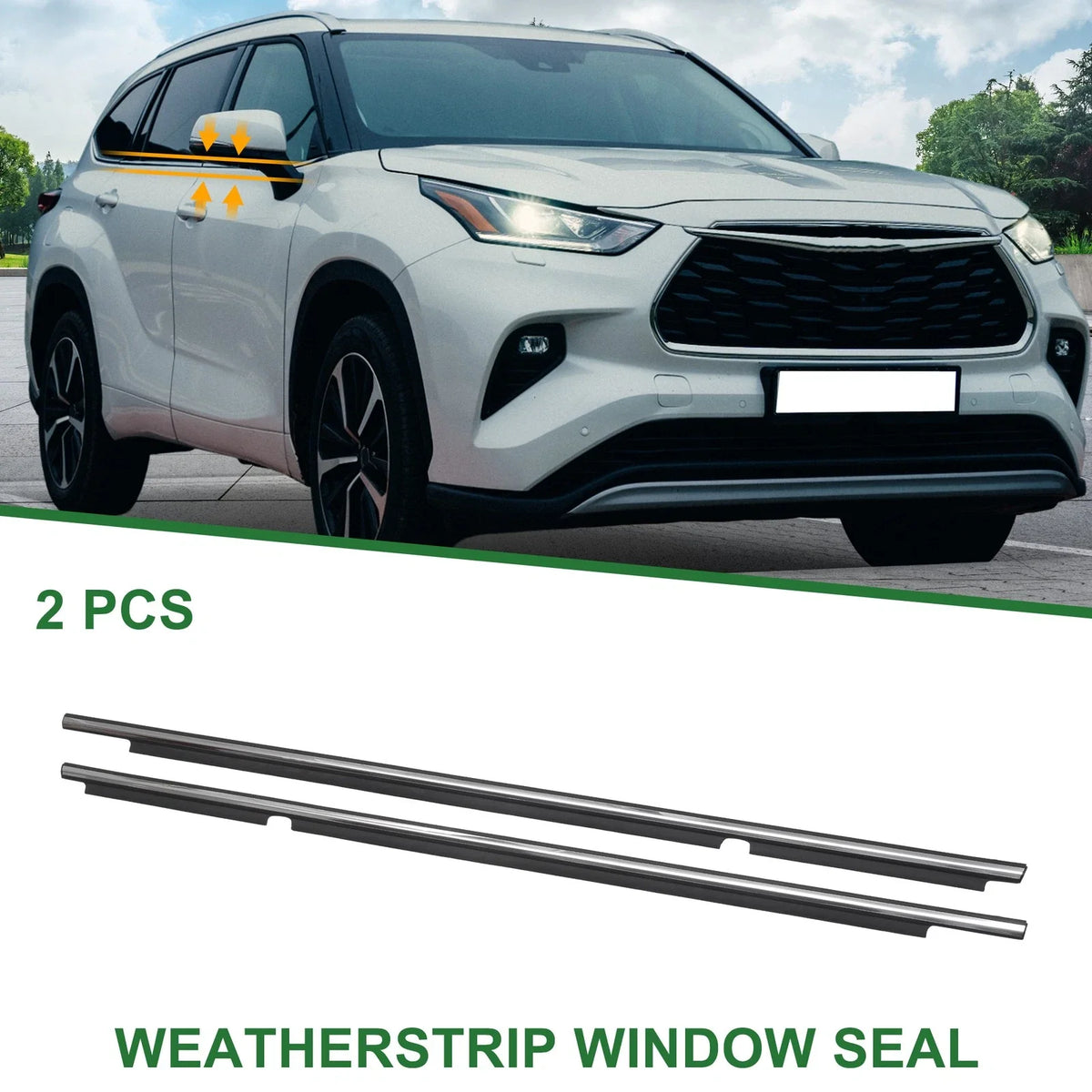 2pcs Weatherstrip Window Seal No. 757400E060 for Toyota 