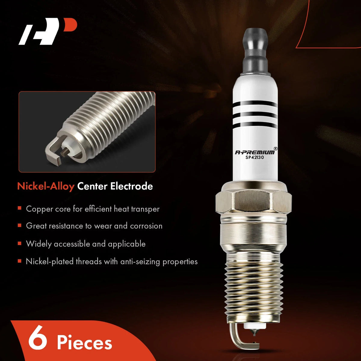 Set of 6 Iridium Platinum Spark Plugs for Chevy Malibu (2006–2010)