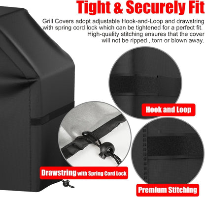 40 Inch Grill Cover for Outdoor Grill (Black)
