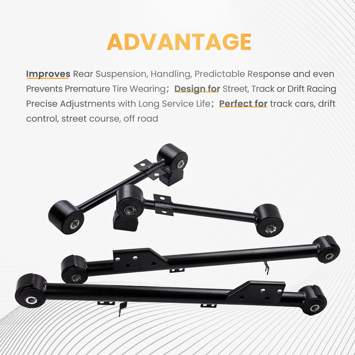 4X Rear Upper Lower Trailing Control Arms for Pathfinder QX4 (1997–2003) J7SQ6G
