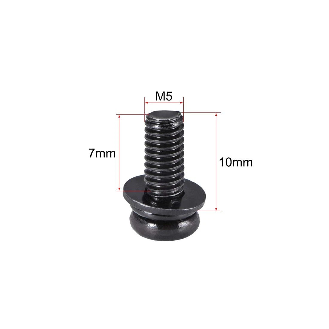 M5 x 10mm Carbon Steel Phillips Pan Head Machine Screws for